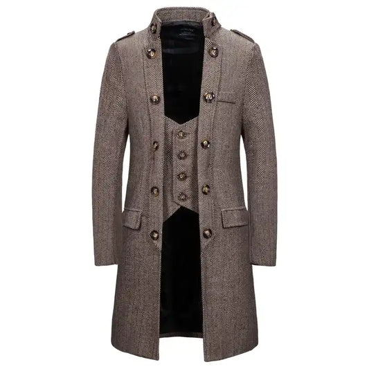 Men's Double Breasted Trench Coat Slim Fit Formal Jacket Double Breast Coat Men | YF18 1812
