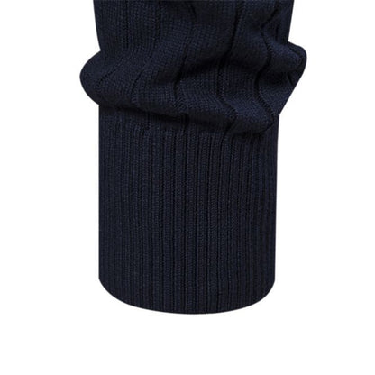 Pull d'hiver chaud à col montant pour homme, pull tricoté en coton de couleur unie | Y830 