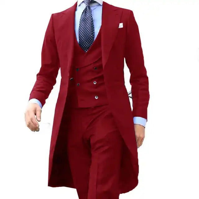 Men's Suit Tuxedo Prom Blazer Custom 3 Pieces (Jacket+ Vest+ Pants) | 102