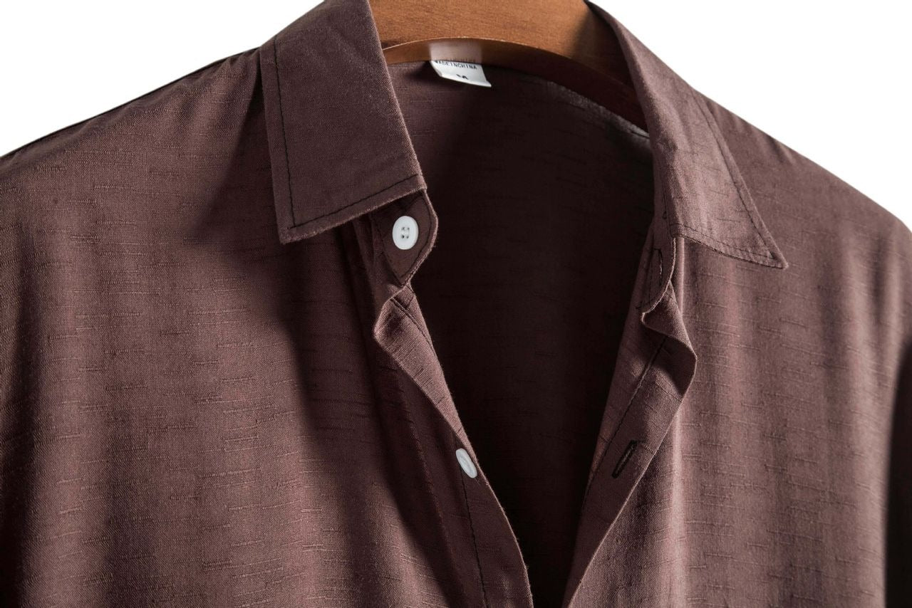 Men’s Solid Color Lapel Short Sleeve Shirt Business Casual Summer Style Shirt | CCS05
