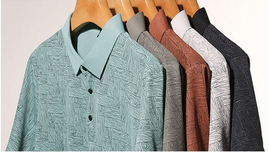 Men's Lightweight Summer Golf Shirt Casual Button-Up Short Sleeve Shirt | Q135