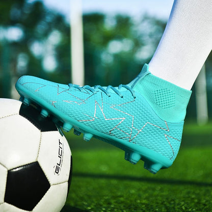 Breathable High Top Football Shoes Long Nails Football Training "Ronaldo Cleats" | 23152