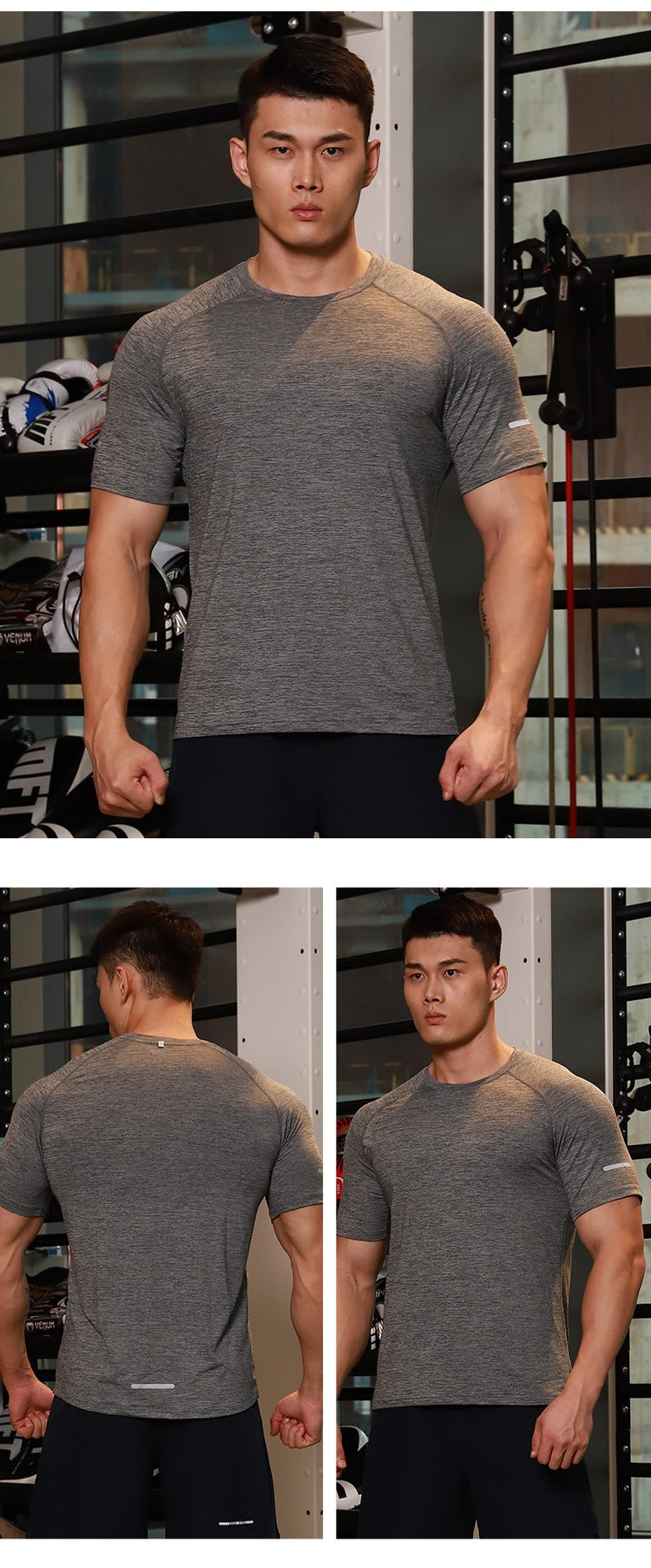 Men Short Sleeve Quick Dry Athletic Gym Active T Shirt Moisture Wicking Top | 6098