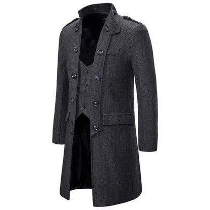 Men's Double Breasted Trench Coat Slim Fit Formal Jacket Double Breast Coat Men | YF18 1812