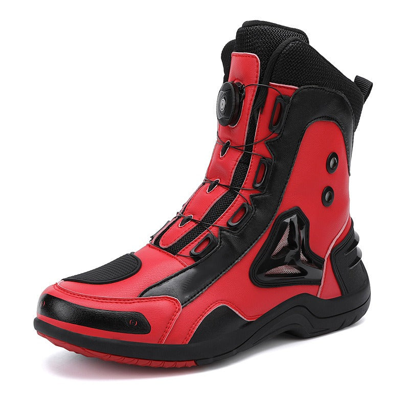High Top Motorcycle Racing Boots Professional Leather Motocross Riding Bike Shoes | 888