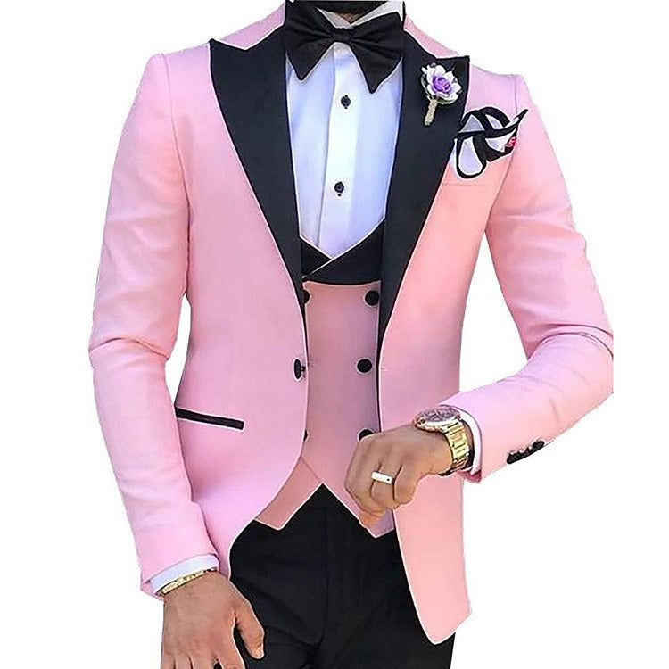 3 Pieces Slim Fit Men’s Suit Groom Formal Party Prom & Wedding Tuxedo Blazer Jacket Pants & Waistcoat