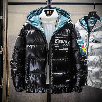 Manteau en coton épais pour homme, veste à capuche, coupe décontractée, hauts épais, vêtements d'extérieur décontractés pour l'hiver | 7702 