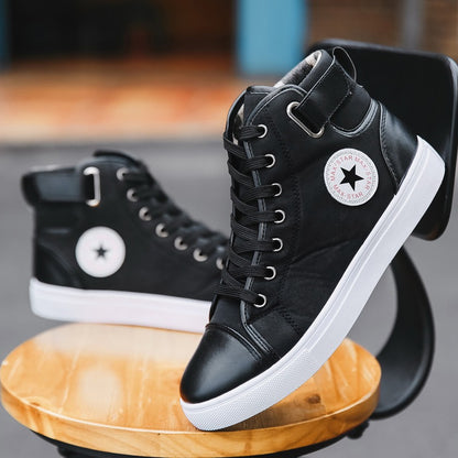 Men's Fashion Casual Sneakers High Top Shoes Breathable Round Toe Flats Boots | 8686