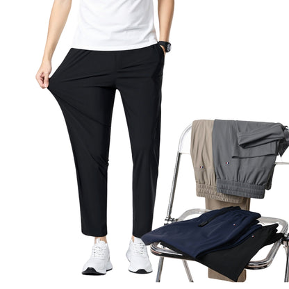 Men’s Quick-Dry Ice Silk Summer Jogger Pants | Lightweight Breathable Straight-Leg Active Trousers | L19-6601