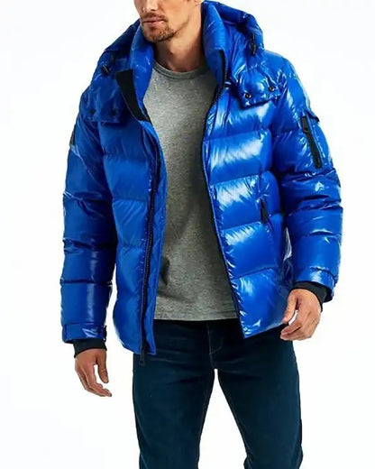 Men's Winter Thick Jacket Waterproof Down Blazer Outdoor Warm Puffer Coat | D5R113