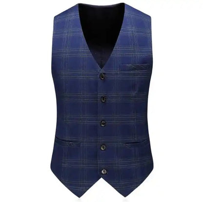 Men's Plaid 3 Piece Suits Slim Fit Double Breasted Plaid Suit Jacket Vest Pants | 6027