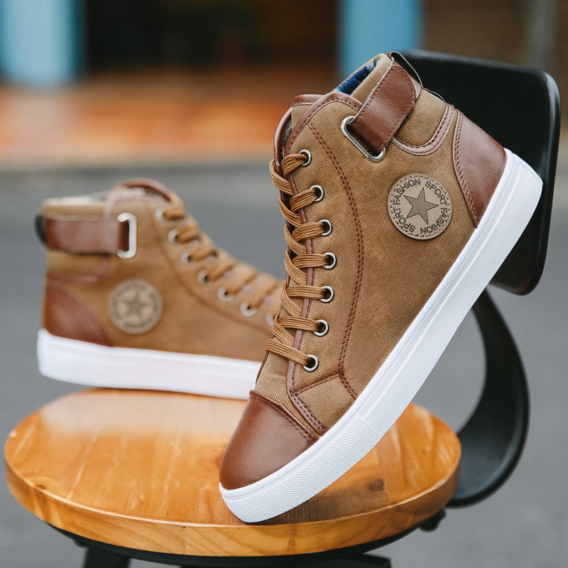 Men's Fashion Casual Sneakers High Top Shoes Breathable Round Toe Flats Boots | 8686