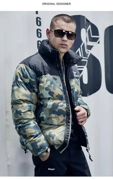 Winter Hunting Camouflage Puffer Cotton Padded Bomber Jacket | 18921