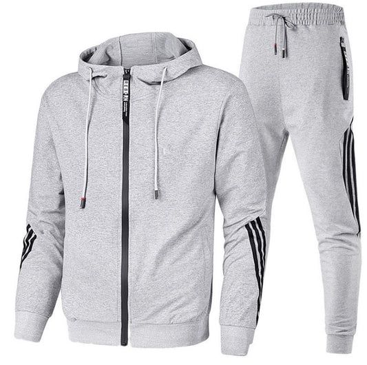 Men's Casual Tracksuit Long Sleeve Athletic Set Full Zip Jacket and Pants Hoodie Suit