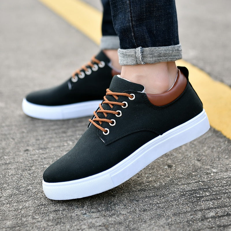 Men's Fashion Summer Spring Canvas Casual Shoes Lace Up Comfort Flat Sneakers Shoes | R009