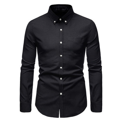 Men Slim Fit Long Sleeves Dress Shirts Streetwear Business Patchwork Formal Shirt