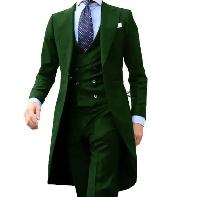 Men's Suit Tuxedo Prom Blazer Custom 3 Pieces (Jacket+ Vest+ Pants) | 102