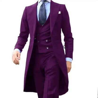 Men's Suit Tuxedo Prom Blazer Custom 3 Pieces (Jacket+ Vest+ Pants) | 102