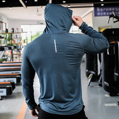 Men's Fitness Running Sport Hoodie Gym Hooded Muscle Training Sweatshirt Tops | 61139