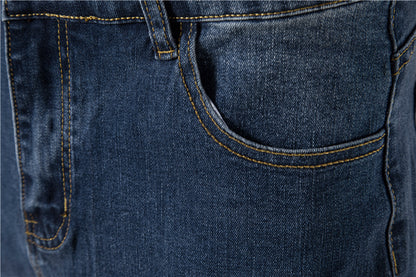 Men's Jeans Solid Casual Denim Jeans Slim Fit Stretch Denim Pants | 515-6183