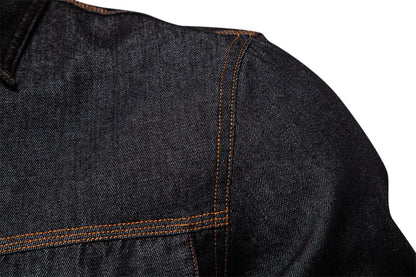 Men’s Washed Denim Shirt – Long Sleeve 100% Cotton Casual Button-Up Top | 6025