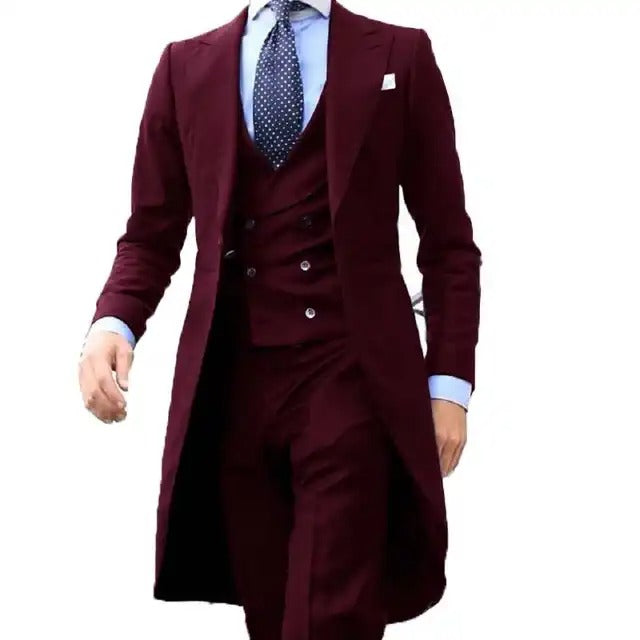 Men's Suit Tuxedo Prom Blazer Custom 3 Pieces (Jacket+ Vest+ Pants) | 102