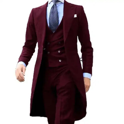 Men's Suit Tuxedo Prom Blazer Custom 3 Pieces (Jacket+ Vest+ Pants) | 102