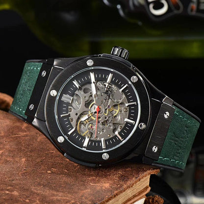 Montres pour hommes, montre mécanique creuse à bracelet en silicone | HBJX 