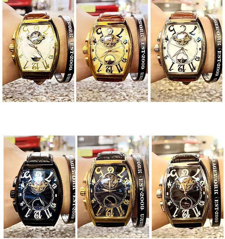 Men's Wristwatches Fashion Moon Phase Tourbillon Automatic Mechanical Watches | m186