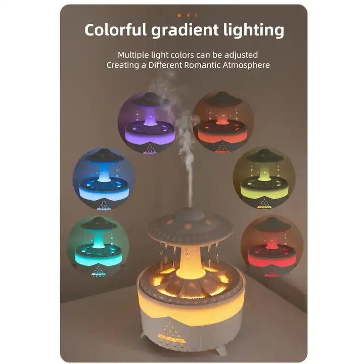 Remote Control Raindrop Cloud Humidifier 7 Colors LED Lamp UFO Aroma Diffusers | X01