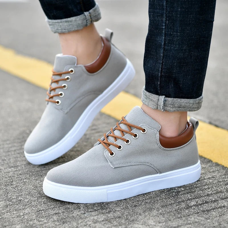 Men's Fashion Summer Spring Canvas Casual Shoes Lace Up Comfort Flat Sneakers Shoes | R009