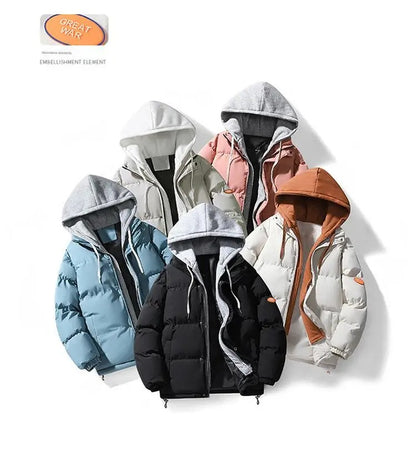 Outdoor Casual Fales Hooded Corduroy Long Sleeved Jacket Winter Coats Thicken | 6677