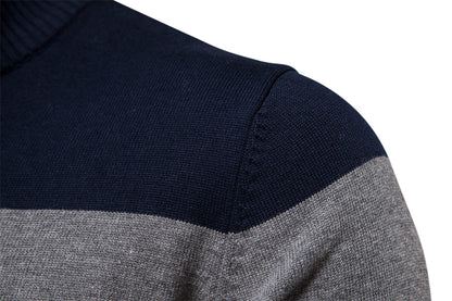 Men’s Half-Zip Mock Neck Knitted Sweater – Slim Fit Pullover for Autumn & Winter | Y245