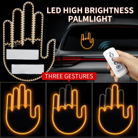Car Finger Light with Remote Gesture Light Auto Amber Middle Finger Warning Brake Light