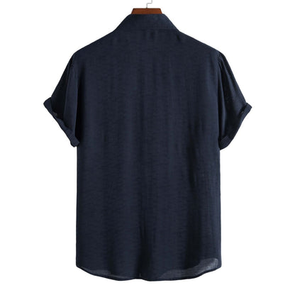 Men’s Solid Color Lapel Short Sleeve Shirt Business Casual Summer Style Shirt | CCS05