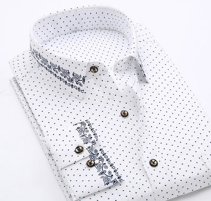 High Quality Polyester Plaid Business Long Sleeve Printing Button Down formal Shirt | CY116