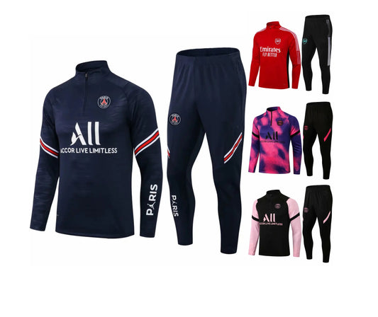 Men Soccer Tracksuit Sport Gym Half Zipper Long Sleeves Breathable Football Jersey Full Training Suit | 101