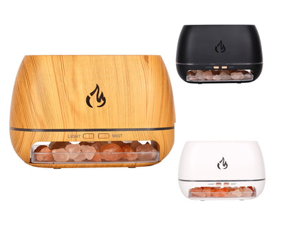 Himalayan Crystal Salt Rocks Aroma Humidifiers 7 Colors LED USB Portable Fire Flame Aromatherapy Essential Oil Diffuser | 101