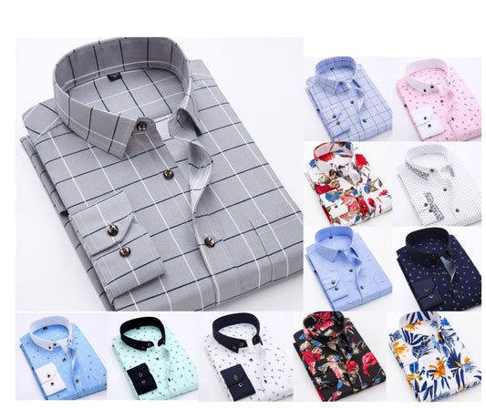 High Quality Polyester Plaid Business Long Sleeve Printing Button Down formal Shirt | CY116