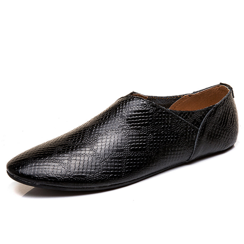 Men's Business Loafers Slip-On Style Genuine Leather Pointed Toe Shoes | 696