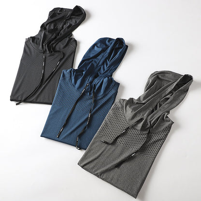 Men's Fitness Running Sport Hoodie Gym Hooded Muscle Training Sweatshirt Tops | 61139