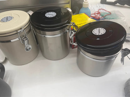 Stainless Steel Coffee Canister – Airtight Storage with CO₂ Valve & Date Tracker (1.5L / 1.8L) | NB-MFG