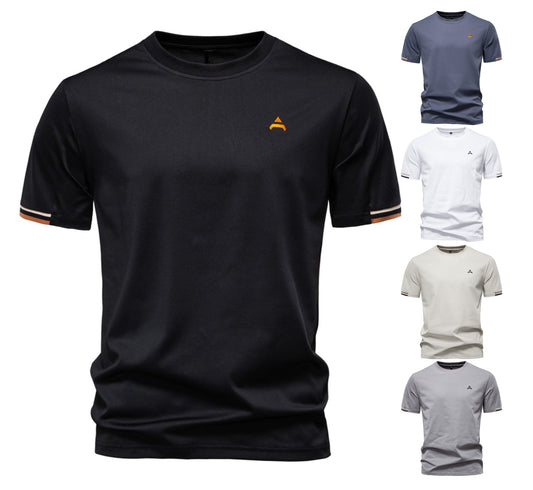 Men's Embroidered Crew Neck T-Shirt - 2025 Summer Casual Essential | TS9002