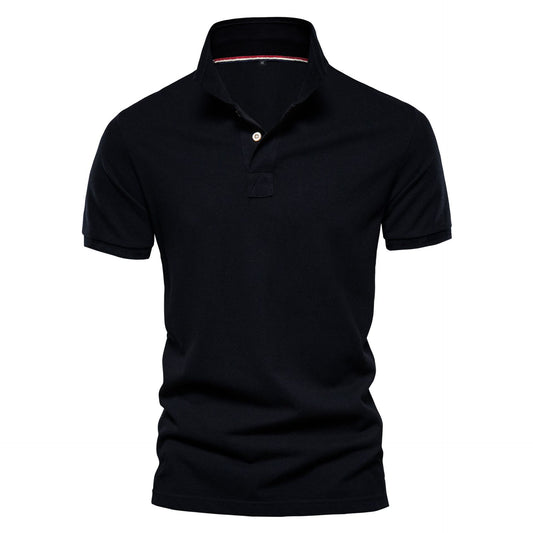 Men's Solid Color Classic Casual Cotton Short Sleeve T-Shirt | AX-511