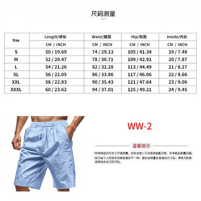 Men’s Summer Linen Hooded Shirt & Shorts Set Lightweight Casual Beachwear Set | CW15