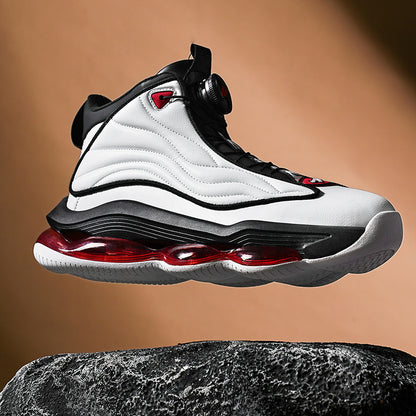 Men’s High-Top Basketball Shoes with Rotating Strap & Air Cushion – Street Sport Sneakers | A329