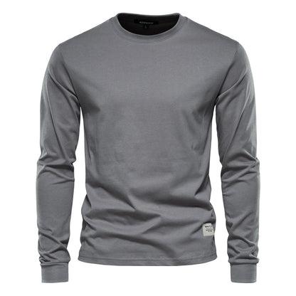 Men’s Oversized Long Sleeve T-Shirt – Casual Streetwear Cotton Crewneck Top for Everyday Style | AX601