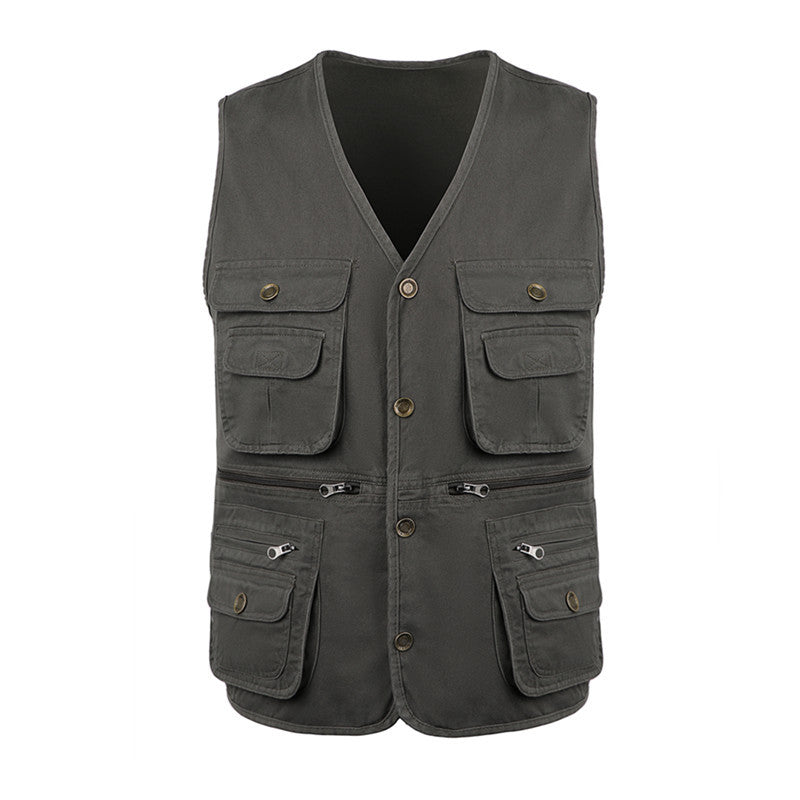 Men's Outdoor Multi-Pocket Fishing Vest Sleeveless Breathable Jacket