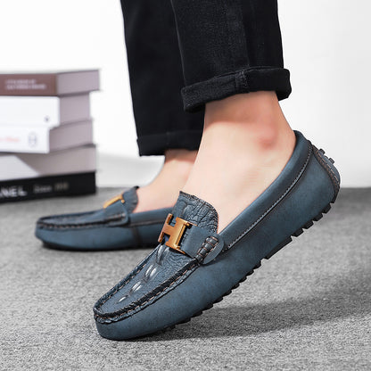Men’s Plus Size Leather Loafers – Slip-On Driving Moccasins | 2566