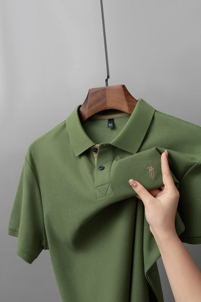 Men's Premium 220GSM Hexagonal Pearl Mercerized Cotton Polo Shirt Embroidered Summer Collection | 8561